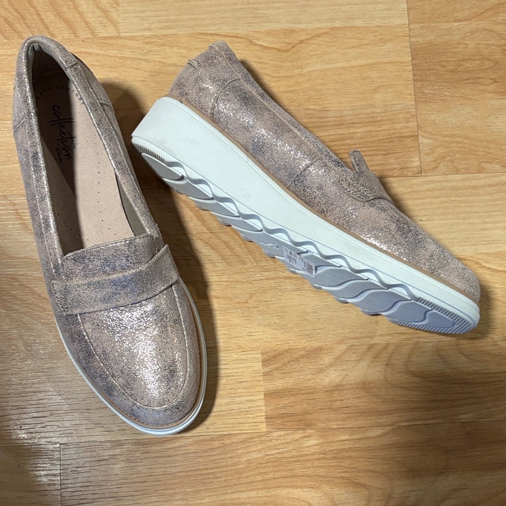 Collection By Clarks Shoes Women's Size 10 M Pewter Sharon Gracie Slip On